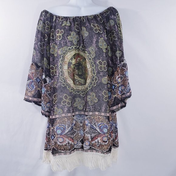 Urban‎ Mangoz Womens Tunic Dress Aztec Flowy Roman - Picture 1 of 8